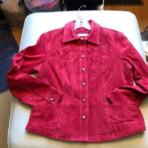 Coldwatercreek PS cherry red suede jacket